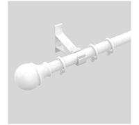 Heavy Duty Decorative Curtain Rod, Premium Aluminum Brackets with Cylindrical Hollow Cap Heavy Duty Decorative Drapery Rod for Windows Blackout Drapes and Curtains(White-Single,100cm/3.28ft)