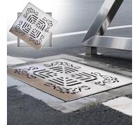 Heavy Duty Decorative Square Drain Grate Cover 20x20cm (7.9x7.9in) Metal Gully Strainer for Garden & Driveway - Water Drainage Solution for Outdoor Use
