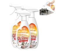 Heavy Duty Degreaser Spray - 240ml Multi-Purpose Kitchen Cleaner, Powerful Oil Stain Remover for Stoves, Range Hoods, Grills & Countertops, Non-Irritating Formula with Fresh Lemon Scent (720ml)