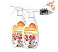 Heavy Duty Degreaser Spray - 240ml Multi-Purpose Kitchen Cleaner, Powerful Oil Stain Remover for Stoves, Range Hoods, Grills & Countertops, Non-Irritating Formula with Fresh Lemon Scent (480ml)