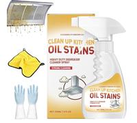 Heavy-Duty Degreasing Spray - 4oz Foam Degreaser and Grease Remover for Range Hoods, Ovens, Stoves Burnt-on Oil Stain & Grime Cleaner for Cookware Pots and Pans Multi-Surface (1Set)