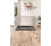 Heavy Duty Deluxe Dog Crate Lords & Labradors Metallic Silver M