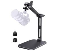 Heavy-Duty Desk Mic Stand, Max Load 2.68 lb Compatible with Rode Podmic, Blue Yeti, Shure and More Mics, Perfect for Small Space Home Office Streaming Setup, Black