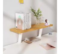 Heavy Duty Desk Shelf Extender Versatile Clamp On for Gaming & Office Accessories Ergonomic Monitor & Laptop Riser Printer Stand (Natural Large Size)