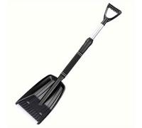 Heavy Duty Detachable Snow Shovel For Cars Durable Abs Construction, Ideal For Winter Cleanup (Black)