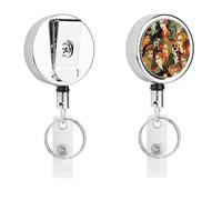 Heavy Duty Different Faces Badge Reel with 360° Swivel Alligator Clip & 24" Retractable Nylon Cord Lightweight Name Badge Holder for Nurse Teacher Office Worker Id Card Decor