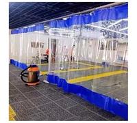 Heavy-Duty Divider Curtains, Industrial Wash Bay Partition, Clear Panel & Trap for Car Wash, Garage, Warehouse