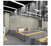 Heavy-Duty Divider Curtains, Industrial Wash Bay Partition, Clear Panel & Trap for Car Wash, Garage, Warehouse