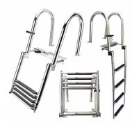 Heavy Duty Dock Boat Ladder - 4-Step Stainless Steel Folding Marine Ladder for Pontoon and Swimming Pools
