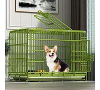Heavy-duty Dog Cage for Medium and Large Dogs, Foldable with Double Removable Door, Made with Nanomaterials and Thick Cage Wire (61x43x53cm)