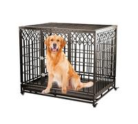 Heavy Duty Dog Cage with Multi-purpose Detachable Tray, Spacious Indoor Dog House, Movable Furniture Style Dog Cage
