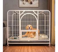 Heavy Duty Dog Cage with Removable Wheels and Tray, Indoor and Outdoor Design, Easy to Move, Secure and Durable
