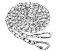 Heavy Duty Dog Chain for Yard-10FT Metal Dog Chain Leash Chew Proof,Long Dog Lead for Outside with Strong Swivel Hook,Outdoor Dog Runner for Camping,Dog Tie Out Cable for Medium Large Dog up to 150LBS