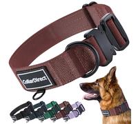 Heavy Duty Dog Collar for Large or Medium Dogs, Adjustable Strong Dog Collar for Active Dogs, Double-Layered Nylon (Rust, Medium (36-51 cm))