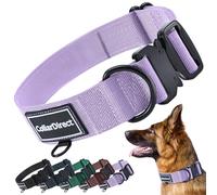 Heavy Duty Dog Collar for Large or Medium Dogs, Adjustable Strong Dog Collar for Active Dogs, Double-Layered Nylon (Lilac, Large (38-58 cm))