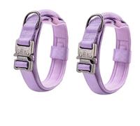 Heavy-Duty Dog Collar for Powerful Breeds Adjustable Outdoor Adventure Collars with Control Handle in Purple Anti-Breakaway Buckle for Secure Walking (2 PCS,M)