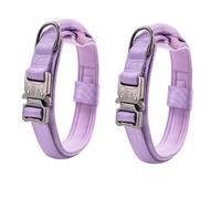 Heavy-Duty Dog Collar for Powerful Breeds Adjustable Outdoor Adventure Collars with Control Handle in Purple Anti-Breakaway Buckle for Secure Walking (2 PCS,XL)