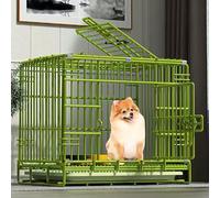 Heavy-duty Dog Crate, Cage, for Medium and Large Dogs, Nanomaterials, Thick Wire, Double Removable Door, Foldable(61x43x53cm)