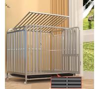Heavy-duty Dog Crate Indestructible, Six-sided Square Tube Cage, Full Reinforced Large Bottom, for Medium Dogs(125 cm L x 95 cm W x 110 cm H)
