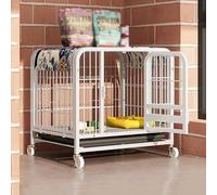Heavy Duty Dog Crate With Wheels And Removable Tray, Skylight Top For Indoor Pets, Perfect For Small To Large Dogs, Dimensions 63 X 43 X 55 Cm