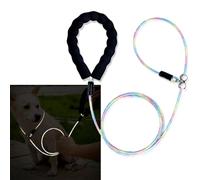 Heavy Duty Dog Leash 6.28 FT PVC Steel Wire Wrapping Adhesive Night Reflective Dog Rope Ergonomic Grip Comfort Control and Durability | Heavy Duty for All Dogs | Rainbow Reflective
