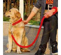 Heavy Duty Dog Leash, Adjustable Dog Martingale Braided Collar, Loop Slip Strong Metal Pull Clip Anti-Twist Pet Walking Training Lead, Solid Hand Crafted Rope for Medium Large Breeds (XL, Red)