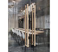 Heavy Duty Door Handle Set Large Door Pull Handle,Stainless Steel,16/24/32 Inch,for Glass Door Wood Door Sliding Door Handles, Original Wood, Walnut,Modern Simple De,B-150cm(59.1in)110cm(43.3in)