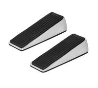 Heavy Duty Door Stopper Wedge | Commercial Grade Door Stop Wedge Made of Premium Zinc and Rubber | for Any Door or Any Floor | Choose Silver or Matte Black | 1 or 2 Pack (Silver, 2 Pack)