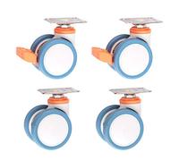 Heavy Duty Double Casters Wheels, 3 Inch Polyurethane Swivel Caster Wheel for Hospital Trolley and Electronic Equipment, Top Plate Fitting, 4Pcs