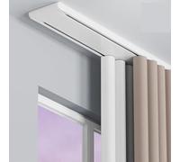 Heavy Duty Double Ceiling Curtain Track Luxury Silent Curtain Rail for Hotels & Homes 5.7m/18.7ft Hidden Design with Wheels - Perfect for Bedrooms & Home Decor (White)