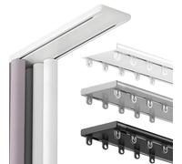 Heavy Duty Double Ceiling Track System Adjustable Conjoined Curtain Ra for Room Divider Ideal for Bedroom & Living Room Windows (White 3.5m/11.5ft)