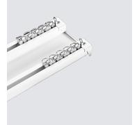 Heavy Duty Double Curtain Rail System Ceiling/Wall Mount Deluxe Conjoined Aluminium Track for Curtains 7.9ft (2.4m) White Ideal for Home & Office Decor