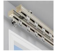 Heavy Duty Double Curtain Rail Track Adjustable Ceiling & Wall Mounted System 70cm-600cm (Champagne 18.0FT/550CM) for Smooth Operation and Easy Installation