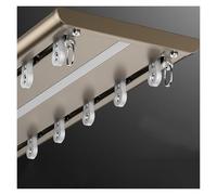Heavy Duty Double Curtain Rail TrackAluminium Ceiling Mounted for Room Divider Office & Living Room2.9m Champagne ColorDurable Curtain Rod Solution