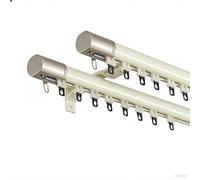 Heavy-Duty Double Curtain Rails Double Curtain Track Wall Mounted Roman Rod for Curtain for Room Divider Living Bedroom Office(White,2.9m/9.5ft)