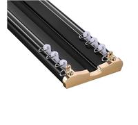 Heavy Duty Double Curtain Rails Thick Aluminium Alloy Sliding Poles for Room Dividers Ceiling Mount 2M Black Ideal for Home & Office Use