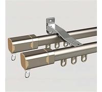 Heavy Duty Double Curtain Rod Wall Ceiling Mount Silent Operation Ideal for Bunk Beds Large and Room Dividers 4.2m (Gold A)