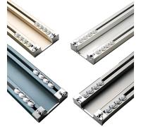 Heavy-Duty Double Curtain Track - Ceiling Mount 2.5m to 4.8m Aluminum Curtain Rail for Sliding Curtains Blue Color Ideal for Home & Office Use (2.7m)