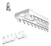 Heavy-Duty Double Curtain Track Rails 3ft 4ft 5ft 10ft 10ft 15ft 16ft Curtain Double Track Ceiling Mount, Silent Aluminum Sliding Rails for Curtains, Drapes, Shower(White,4.8m/15.7ft)