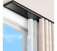 Heavy Duty Double Curtain Track, Silent Sliding Rails for Curtains 1.64-19.7ft Ceiling Mount Aluminum Room Divider for Bedroom, Living Room, Hospital