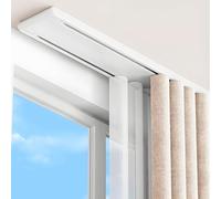 Heavy Duty Double Curtain Track, Silent Sliding Rails for Curtains 1.64-19.7ft Ceiling Mount Aluminum Room Divider for Bedroom, Living Room, Hospital