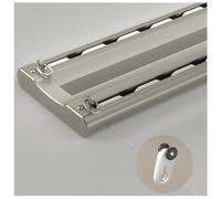 Heavy Duty Double Curtain Track Sliding Ceiling Mount Rails Robust Brown Aluminium Poles for Seamless Conjoined Curtains Ideal for Home Décor and Space Optimization