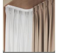 Heavy Duty Double Curtain Track System 80620cm Ceiling Mounted Aluminium Curtain Rails LShaped Silent Room Divider for Bedroom Living Room HospitalWhite 25mm