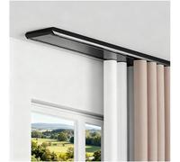 Heavy Duty Double Curtain Track System Silent Ceiling Mounted Slider Rails for Living Room & Bedroom Adjustable Lengths 1-6m Black Aluminum Curtain Rod (5.8m)