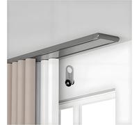 Heavy Duty Double Curtain Track System - Ultra-Thin Aluminum Ceiling Mount Ra for Bedroom, Living Room, Hospital Room Divider - Gray, 4.1m/13.5ft