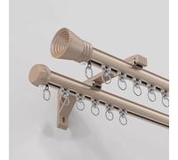 Heavy-Duty Double Curtain Track, Wall Mounted, Easy Install, Silent Sliding for Living Room, Bedroom, Shower, Hospital, Hotel