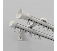 Heavy-Duty Double Curtain Track, Wall Mounted, Easy Install, Silent Sliding for Living Room, Bedroom, Shower, Hospital, Hotel