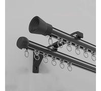 Heavy-Duty Double Curtain Track, Wall Mounted, Easy Install, Silent Sliding for Living Room, Bedroom, Shower, Hospital, Hotel