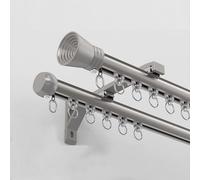Heavy-Duty Double Curtain Track, Wall Mounted, Easy Install, Silent Sliding for Living Room, Bedroom, Shower, Hospital, Hotel