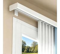 Heavy Duty Double Curtain Tracks Ceiling Curtain Pelmet Box Wall Mounting Room Divider Easy Install for Bedroom/Living Room/Window/Hotel(Side-mounted,3.1m/10.2ft)